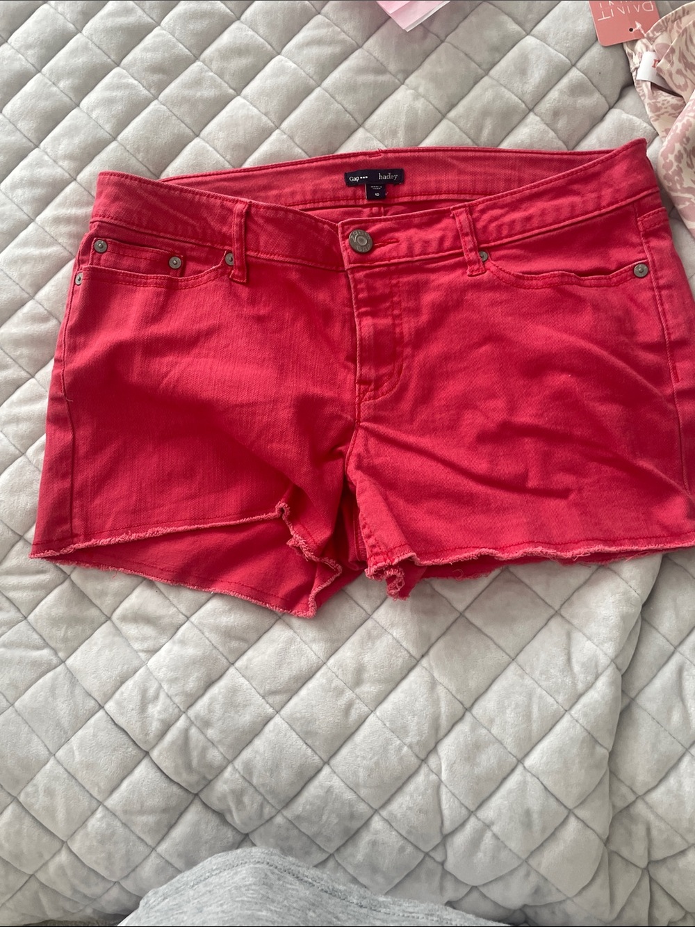 GAP Bright Red Denim Cutoff Shorts